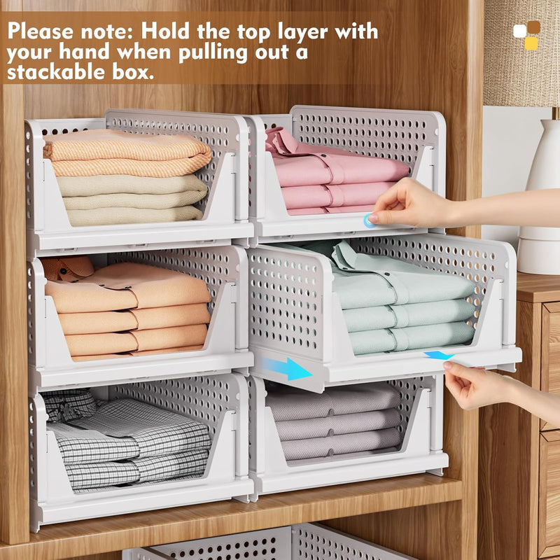 Folding Stackable Closet Storage Space-Saving Wardrobe