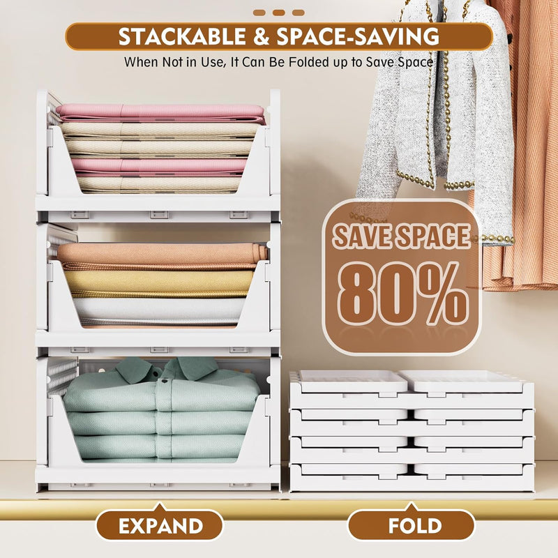 Folding Stackable Closet Storage Space-Saving Wardrobe