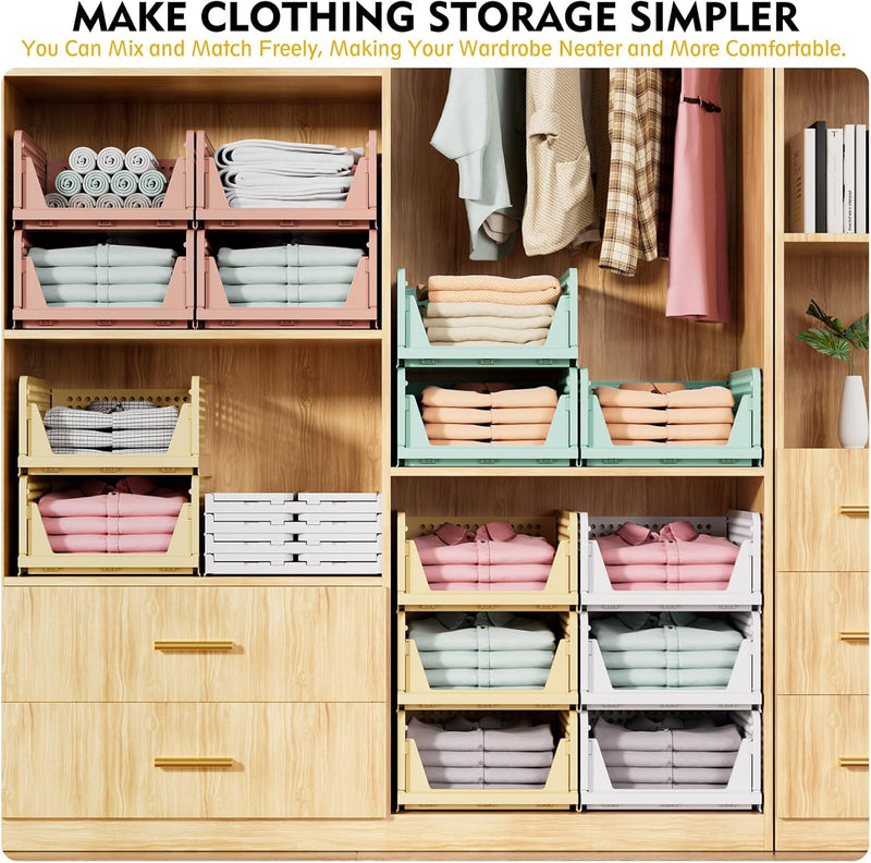 Folding Stackable Closet Storage Space-Saving Wardrobe