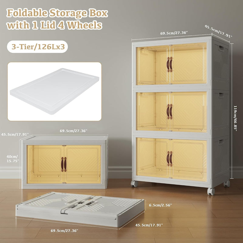 Stackable Plastic Storage Boxes with Lids Box