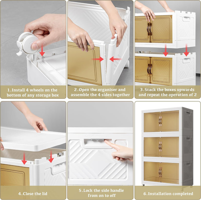 Stackable Plastic Storage Boxes with Lids Box