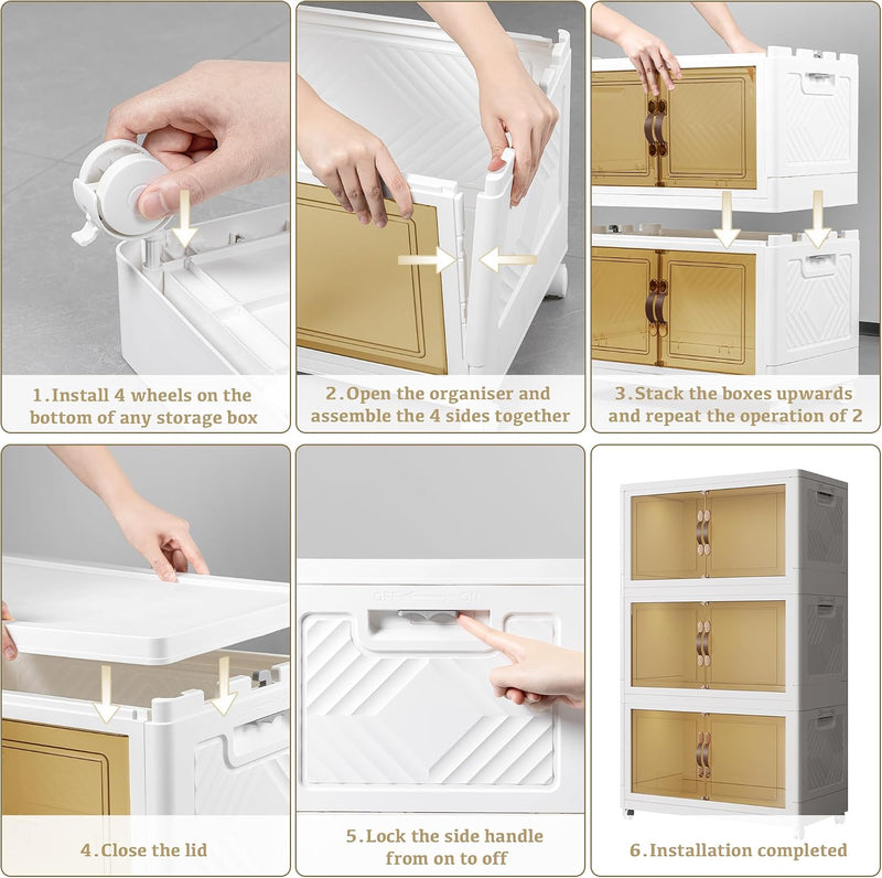 Stackable Plastic Storage Boxes with Lids Box