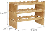 Stackable Wine Rack Bamboo Holder for 36 Bottles