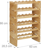 Stackable Wine Rack Bamboo Holder for 36 Bottles