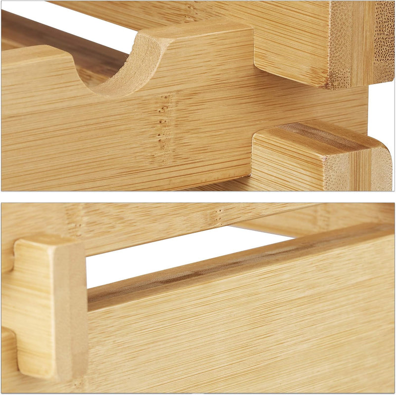 Stackable Wine Rack Bamboo Holder for 36 Bottles