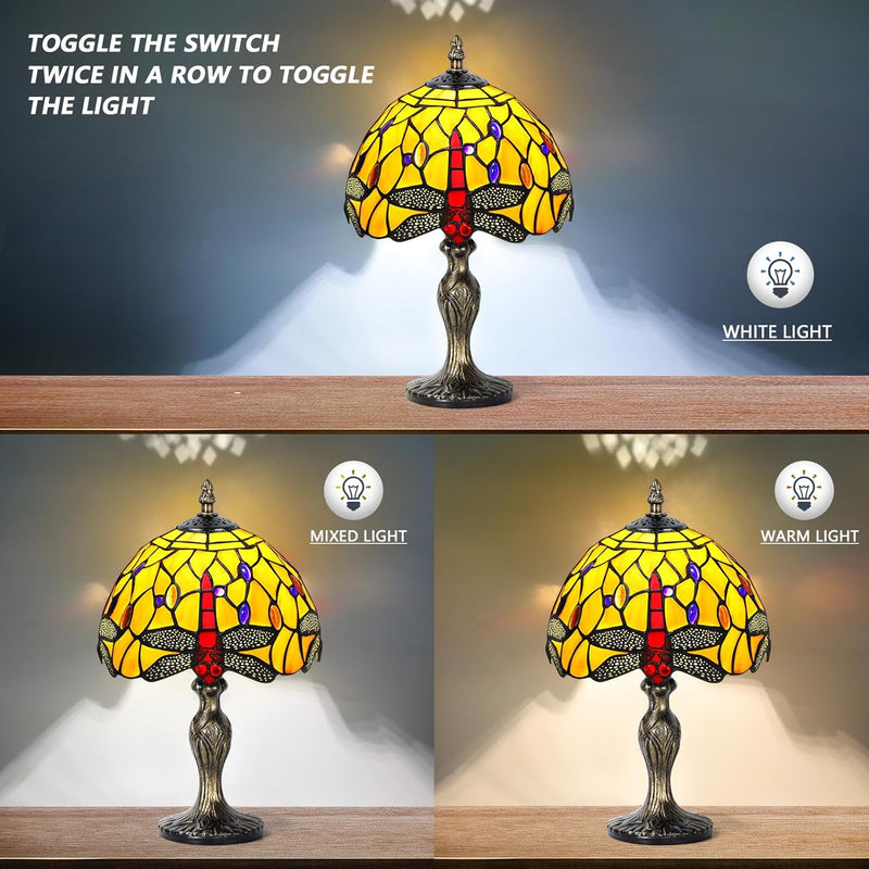 Stained Style Table Lamp Vintage Handcraft Glass Lampshade