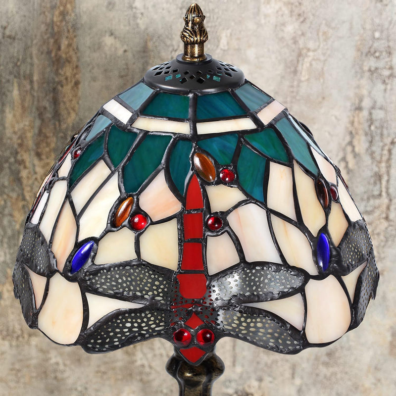 Stained Style Table Lamp Vintage Handcraft Glass Lampshade