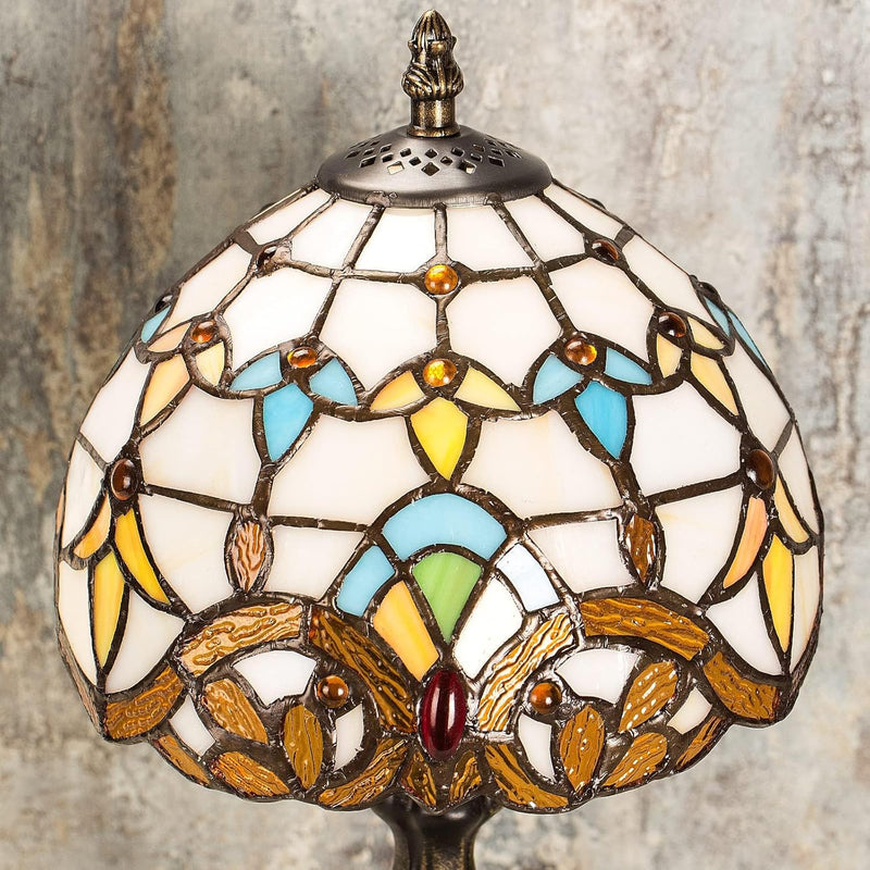 Stained Style Table Lamp Vintage Handcraft Glass Lampshade