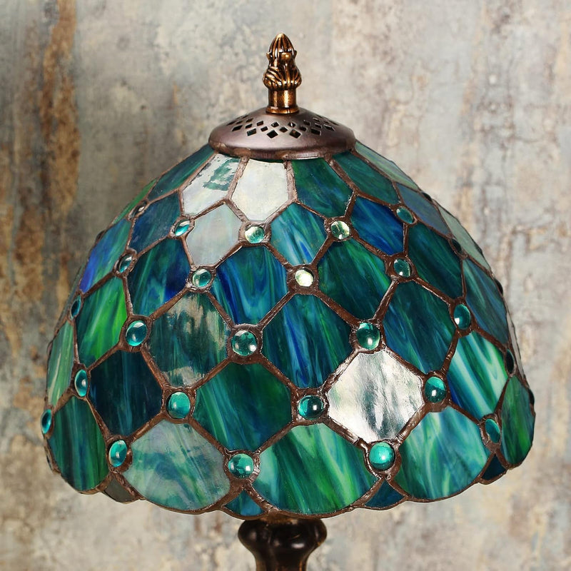 Stained Style Table Lamp Vintage Handcraft Glass Lampshade