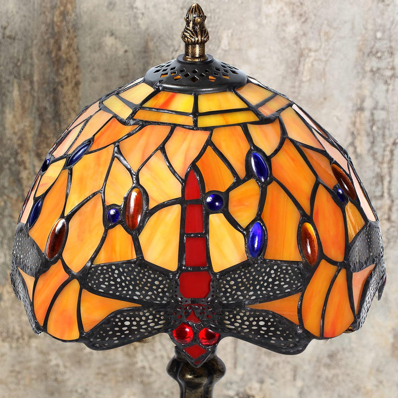 Stained Style Table Lamp Vintage Handcraft Glass Lampshade