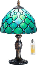 Stained Style Table Lamp Vintage Handcraft Glass Lampshade