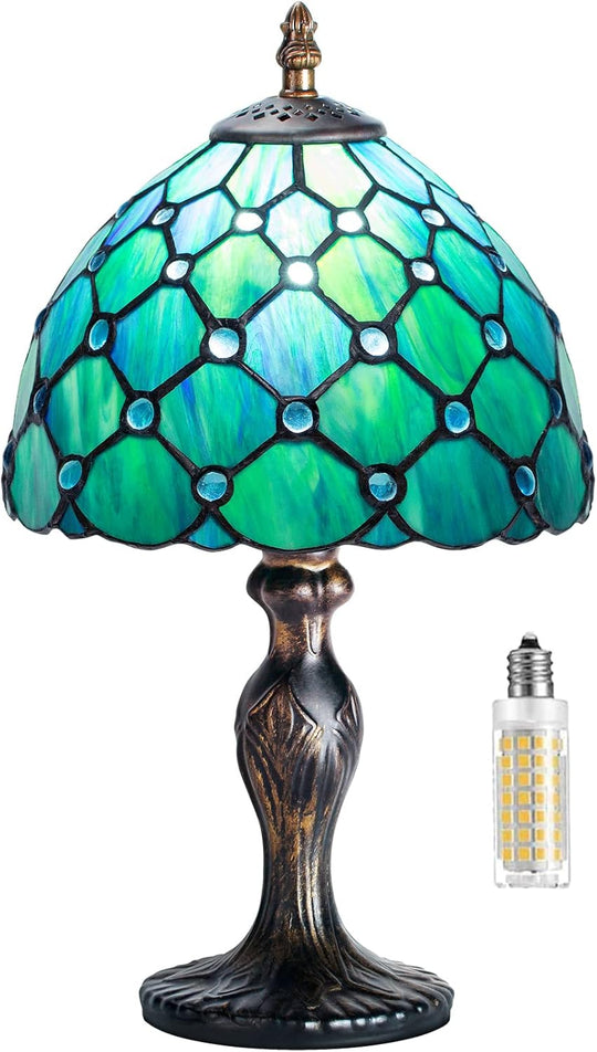 Stained Style Table Lamp Vintage Handcraft Glass Lampshade