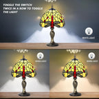 Stained Style Table Lamp Vintage Handcraft Glass Lampshade