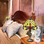 Stained Style Table Lamp Vintage Handcraft Glass Lampshade