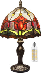 Stained Style Table Lamp Vintage Handcraft Glass Lampshade