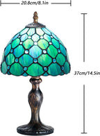 Stained Style Table Lamp Vintage Handcraft Glass Lampshade