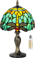 Stained Style Table Lamp Vintage Handcraft Glass Lampshade