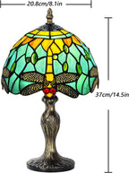 Stained Style Table Lamp Vintage Handcraft Glass Lampshade