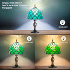 Stained Style Table Lamp Vintage Handcraft Glass Lampshade