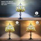 Stained Style Table Lamp Vintage Handcraft Glass Lampshade