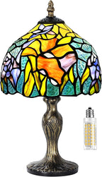Stained Style Table Lamp Vintage Handcraft Glass Lampshade
