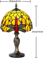 Stained Style Table Lamp Vintage Handcraft Glass Lampshade