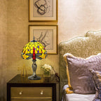 Stained Style Table Lamp Vintage Handcraft Glass Lampshade
