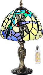 Stained Style Table Lamp Vintage Handcraft Glass Lampshade