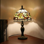 Stained Style Table Lamp Vintage Handcraft Glass Lampshade