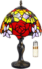 Stained Style Table Lamp Vintage Handcraft Glass Lampshade