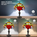 Stained Style Table Lamp Vintage Handcraft Glass Lampshade