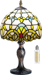 Stained Style Table Lamp Vintage Handcraft Glass Lampshade