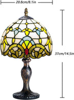 Stained Style Table Lamp Vintage Handcraft Glass Lampshade