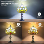 Stained Style Table Lamp Vintage Handcraft Glass Lampshade