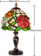 Stained Style Table Lamp Vintage Handcraft Glass Lampshade