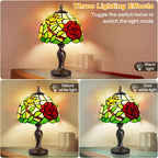 Stained Style Table Lamp Vintage Handcraft Glass Lampshade