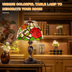 Stained Style Table Lamp Vintage Handcraft Glass Lampshade