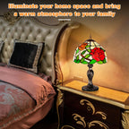 Stained Style Table Lamp Vintage Handcraft Glass Lampshade