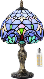 Stained Style Table Lamp Vintage Handcraft Glass Lampshade