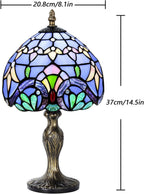 Stained Style Table Lamp Vintage Handcraft Glass Lampshade