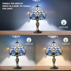 Stained Style Table Lamp Vintage Handcraft Glass Lampshade