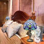 Stained Style Table Lamp Vintage Handcraft Glass Lampshade