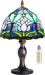 Stained Style Table Lamp Vintage Handcraft Glass Lampshade