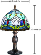 Stained Style Table Lamp Vintage Handcraft Glass Lampshade