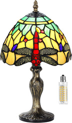 Stained Style Table Lamp Vintage Handcraft Glass Lampshade