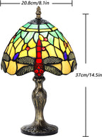 Stained Style Table Lamp Vintage Handcraft Glass Lampshade