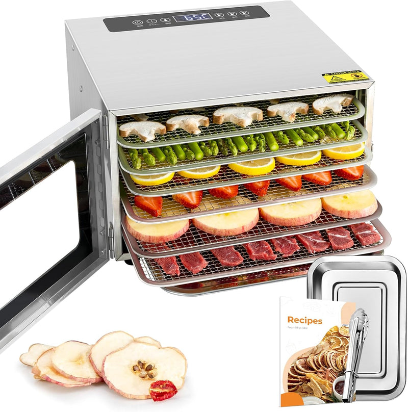 Stainless Steel Food Dehydrator 6 Tray Fruit Dryer