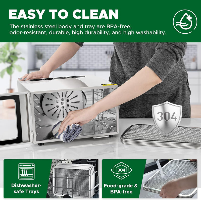 Stainless Steel Food Dehydrator 6 Tray Fruit Dryer