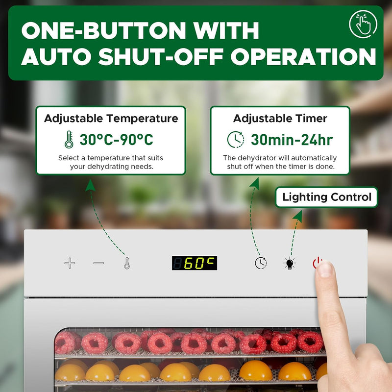 Stainless Steel Food Dehydrator 8 Tray Fruit Dryer