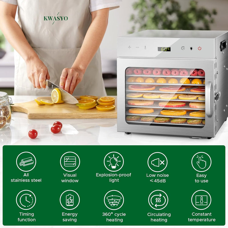 Stainless Steel Food Dehydrator 8 Tray Fruit Dryer